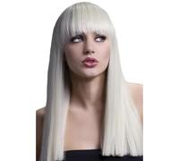 Smiffys Perruque Alexia collection Fever, blonde, carré long et droit avec frange, 48cm / 19in Halloween