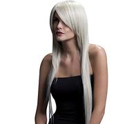 Smiffys Perruque Amber collection Fever, blonde, coupe longue et lisse avec frange effilée, 71cm / 28in Halloween