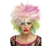 Smiffy's Perruque Attitude années 80 – Multicolore, coupe courte en brosse – Halloween/Carnaval