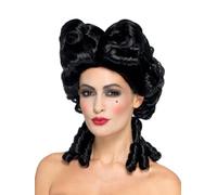 Smiffys Perruque baroque gothique, Noir Halloween