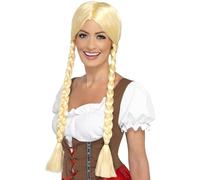 Smiffys Perruque beauté bavaroise, blonde, tressée