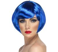 Smiffys Perruque bimbo, bleue, cheveux courts avec frange Halloween