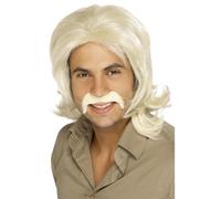 Smiffys Perruque Brune Style 70s Disco Rétro Cheveux Blond