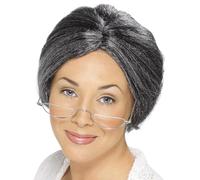 Smiffys Perruque chignon de grand-mère, gris Halloween, Carnaval