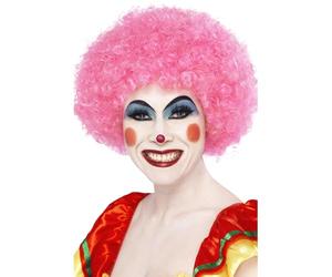 Smiffys Perruque clown fou, rose, 120g Halloween
