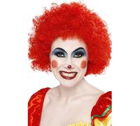 Smiffys Perruque clown fou, rouge, 120g