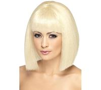 Smiffys Perruque coquette, blonde, cheveux courts avec frange