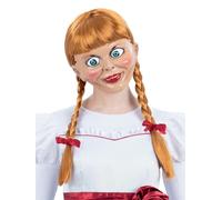Smiffys Perruque d'Annabelle, Cheveux longs tressés avec rubans Halloween
