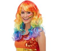 Smiffy's Perruque d'arc-en-ciel glamour Multicolore Halloween