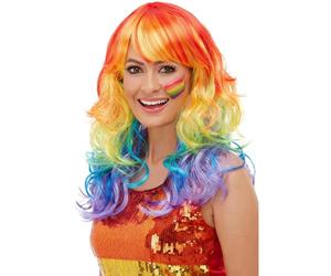 Smiffys Perruque d'arc-en-ciel glamour, Multicolore Halloween