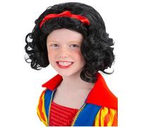 Smiffys Perruque de Blanche-Neige, noire, avec serre-tête attaché
