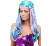 Smiffy's Perruque de sirène – bleu avec perles – Halloween
