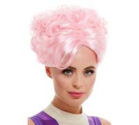 Smiffys Perruque de trapéziste, Rose, avec coiffure pin-up vintage Halloween