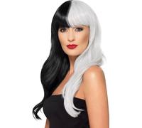 Smiffys - Perruque "Deluxe" à franges pour femme SM1154 (Taille unique) (Noir/Gris)