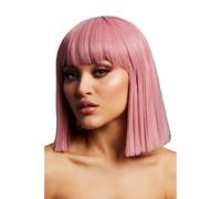Smiffy's Perruque Fever Lola – Rose cendré, carré droit avec frange 30 cm / 12 pouces (Halloween)