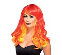 Smiffys Perruque flamme du diable ombre, Rouge Halloween, Carnaval