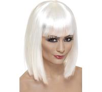 Smiffys - Perruque "Glam" pour femme SM1203 (Taille unique) (Blanc)