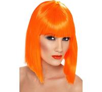 Smiffys - Perruque "Glam" pour femme SM1203 (Taille unique) (Orange fluo)