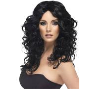 Smiffys - Perruque "Glamour" pour femme SM1031 (Taille unique) (Noir)