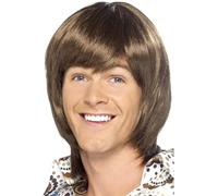 Smiffys Perruque idole des années 70, brune Halloween