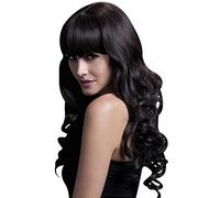 Smiffys Perruque Isabelle collection Fever, brune, longues boucles soyeuses avec frange, 66cm / 26in Halloween