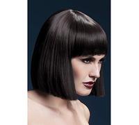 Smiffys Perruque Lola collection Fever, brune, carré droit avec frange, 30cm / 12in Halloween