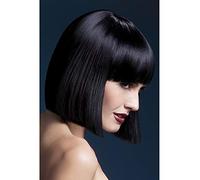 Smiffys Perruque Lola collection Fever, noir, carré droit avec frange, 30cm / 12in Halloween, Carnaval