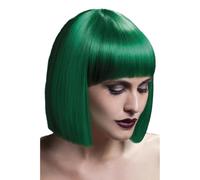 Smiffys Perruque Lola collection Fever, vert, carré droit avec frange, 30cm / 12in