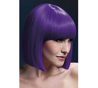 Smiffys Perruque Lola collection Fever, violet, carré droit avec frange, 30cm / 12in Halloween, Carnaval