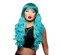 Smiffys Perruque Manic Panic® Mermaid™ Ombre Siren™, cheveux longs, extrémités bouclées avec frange, coiffure à chaud Halloween