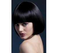 Smiffys Perruque Mia collection Fever, noir, carré court avec frange, 25cm / 10in Halloween