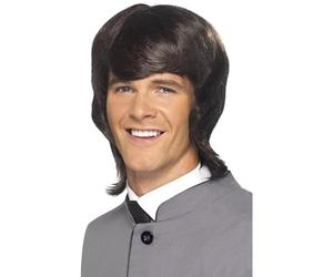 Smiffys Perruque mode homme années 60, brune Halloween