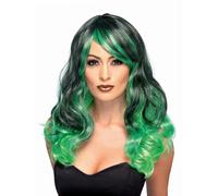 Perruque De Sorcière Verte Et Noire Pour Femmes Costume D'Halloween Neuf