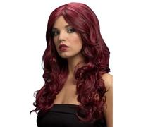 Smiffys Perruque Nicole collection Fever marron clair, légèrement ondulé avec raie sur le côté, 66cm/26in