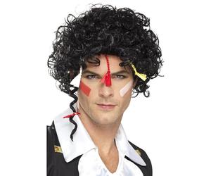 Smiffys Perruque nouveau romantique années 80, noir Halloween