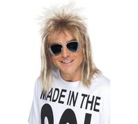 Smiffys Perruque nuque longue des années 80, blond cendré Halloween