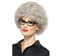 Smiffy's Perruque permanentée de mamie - Afro grise Halloween - Pour adultes