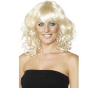 Smiffys Perruque renarde, blonde, mi-longue, ondulée Halloween