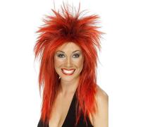 Smiffys - Perruque "Rock Diva" pour homme/femme unie SM2827 (Taille unique) (Rouge)