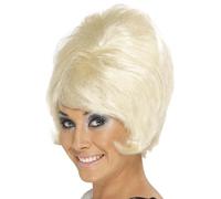 Smiffys Perruque ruche des années 60, blonde, cheveux courts Halloween
