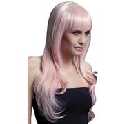 Smiffys Perruque Sienna collection Fever, blonde sucre d'orge, coupe longue effilée avec frange, 66cm / 26in Halloween, Carnaval