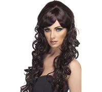Smiffys Perruque starlette pop, brune, cheveux longs et bouclés Halloween