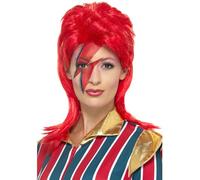 Smiffy's Perruque Superstar de l'Espace – Rouge – Halloween, Carnaval