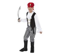 Smiffys Pirate Costume, Black & White (Size S)