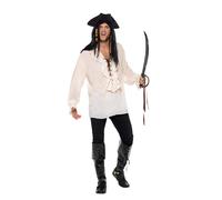 Smiffys Pirate Shirt, Ivory (Size XL)