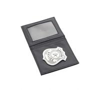 Smiffy's Police Badge in Wallet - Black/Silver