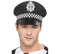 Smiffy's Casquette de police avec bande de maintien – Halloween – Adulte Taille unique