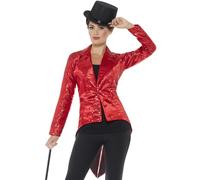 Smiffy's Queue-de-pie à sequins Rouge Femme Taille L Halloween