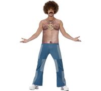 Smiffys Realistic 70s Hairy Chest, Sleeveless Top, Nude (Size L)