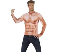 Smiffys Realistic Muscle Top, Nude (Size M)